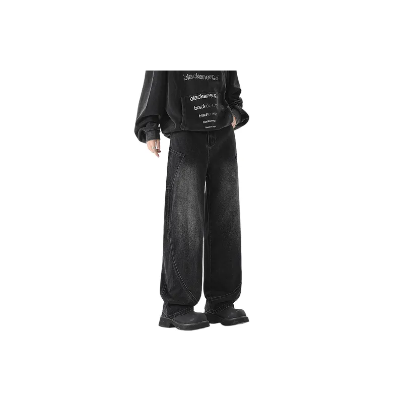 Fashionable Loose Straight Leg Jeans-0
