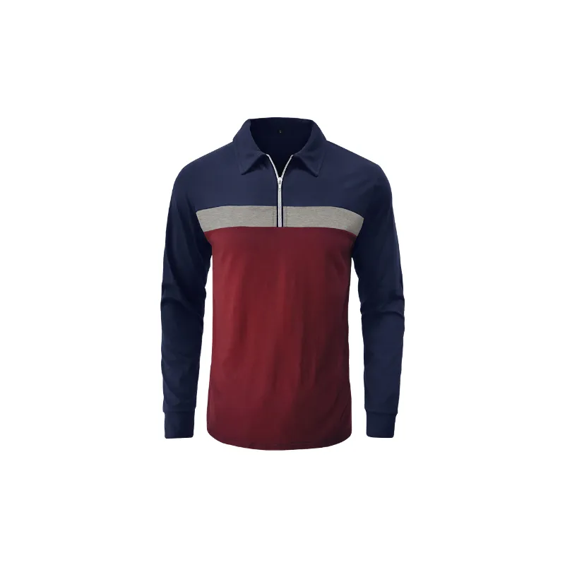 Casual Long Sleeve Cotton Blended Fabric Polo-6