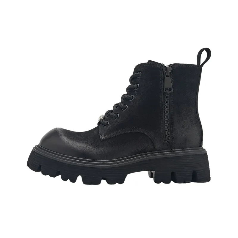Simple Zipper Martin Boot-0