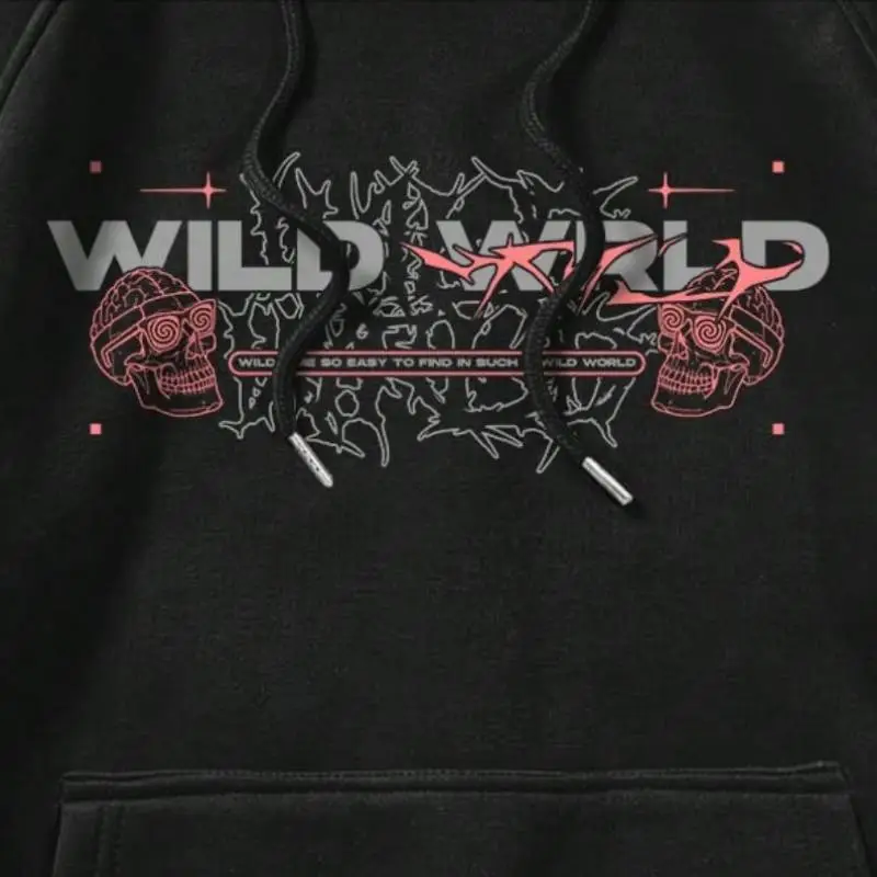 Casual Loose Polyester Hoodie-2