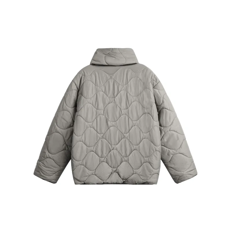 Fashionable Loose Blended Synthetic Fabrics Quilted Jacket-2