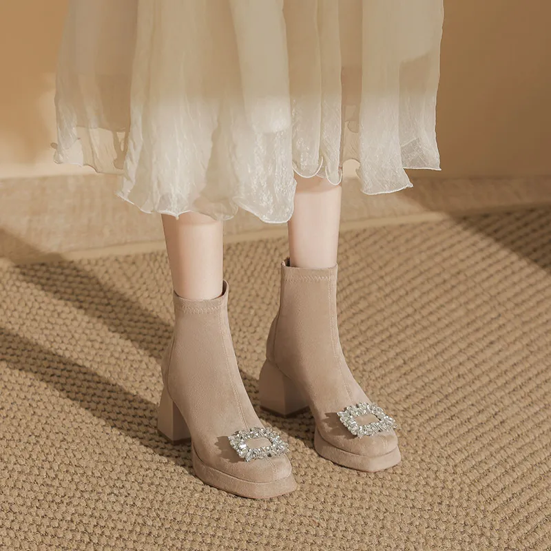 Fashionable Rhinestone High Heels-2