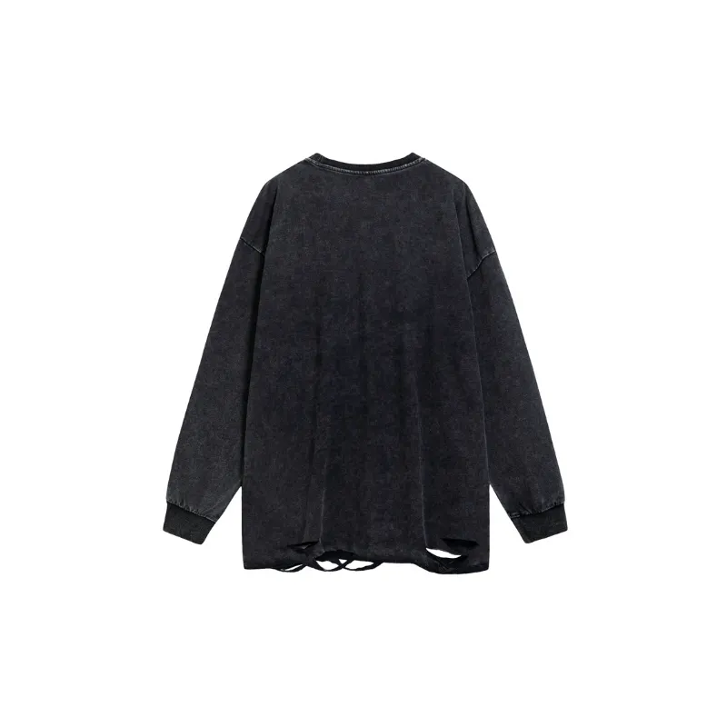 Washed Loose Long Sleeve Sweatshirt-3