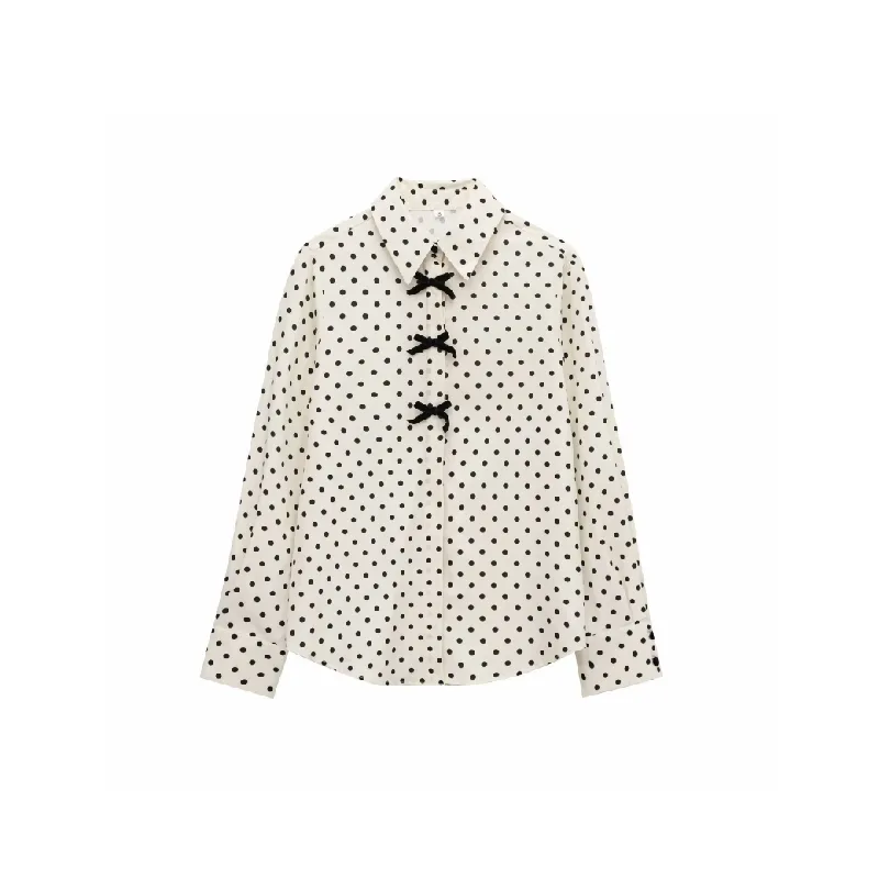 Simple Print Polyester Shirt Women-0