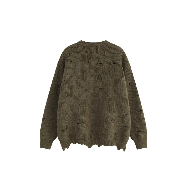 Trendy Ripped Loose Sweater-1