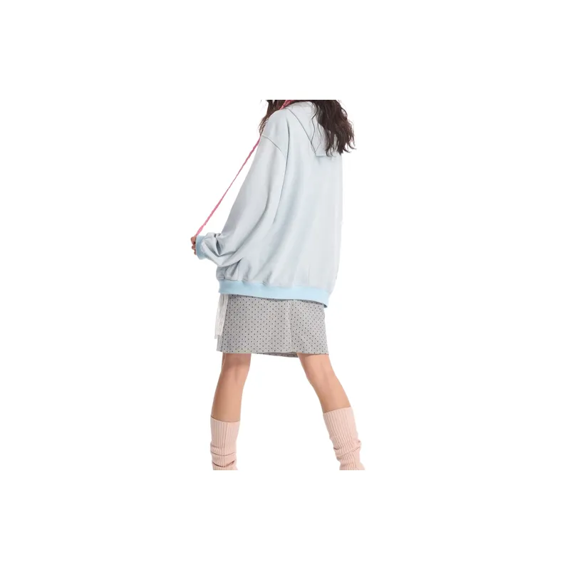 Preppy Loose Blended Synthetic Fabrics Jacket-9
