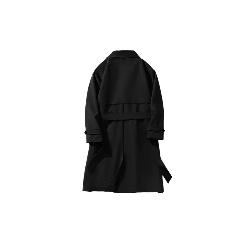 Retro Fashionable Blended Synthetic Fabrics Trench Coat-5