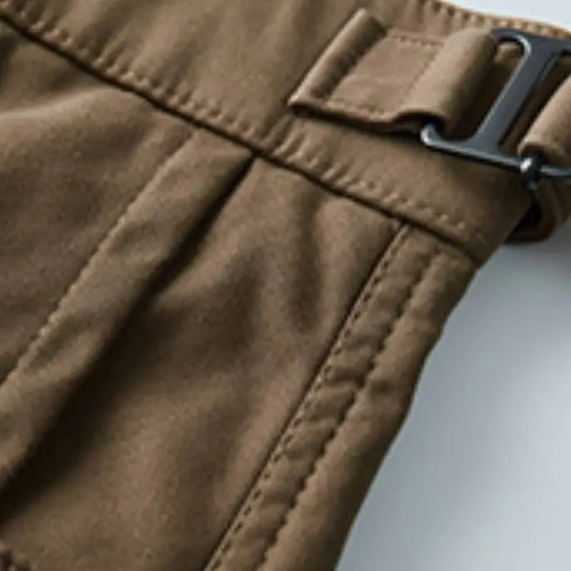 Simple Long Cotton Blended Fabric Cargo Pants-6