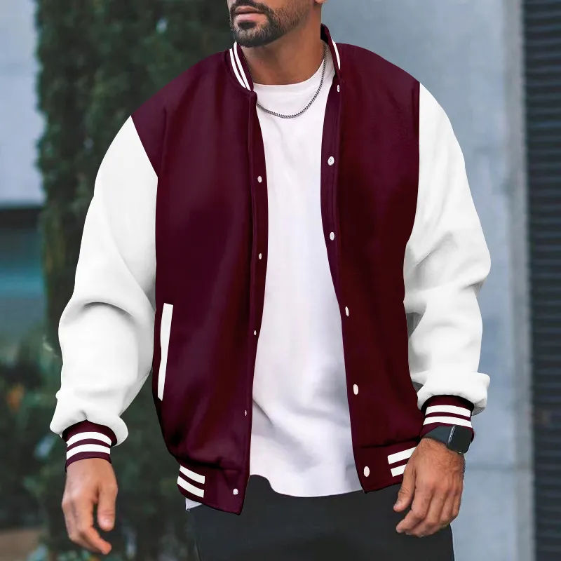 Loose Casual Cotton Baseball Jersey-2