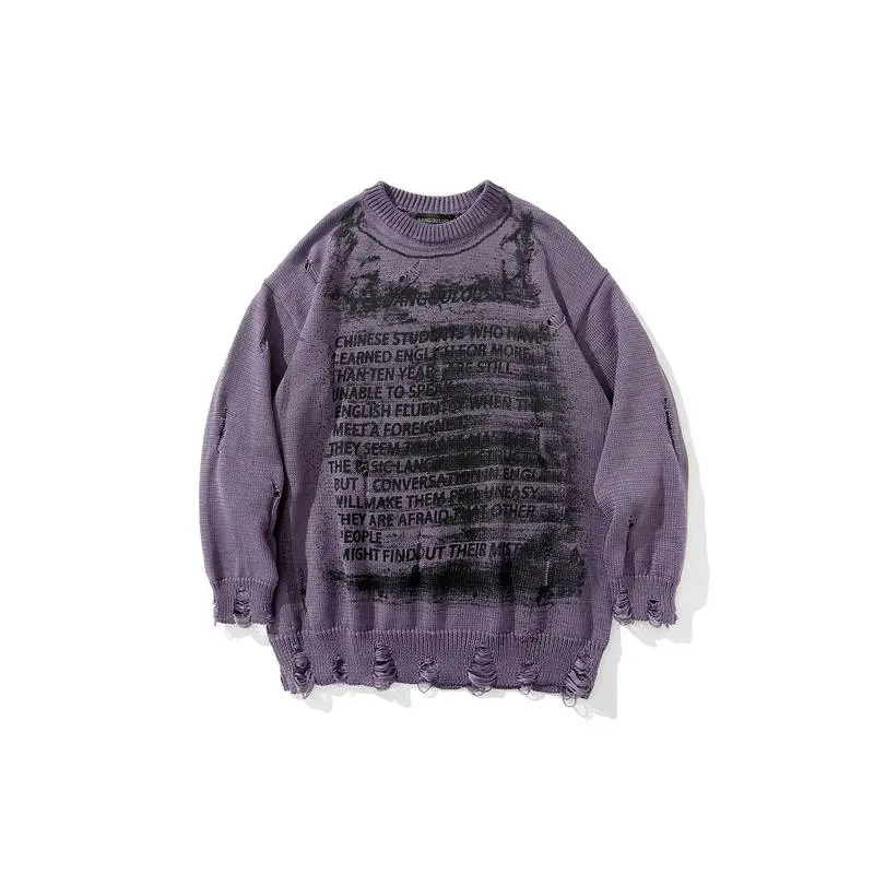 Retro Letter Fashion Knitwear-4