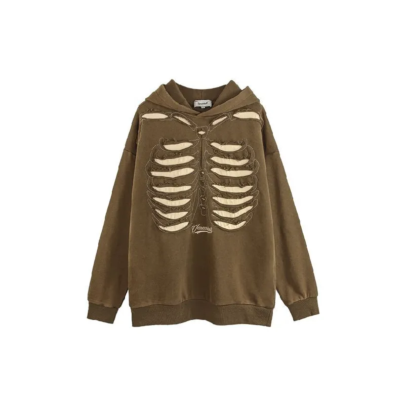 Retro Loose Terry Fabric Hoodie-0