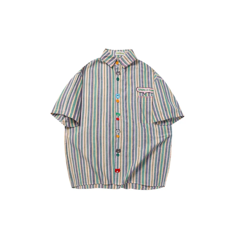 Street Simple Cotton Polyester Blend Shirt Unisex-0