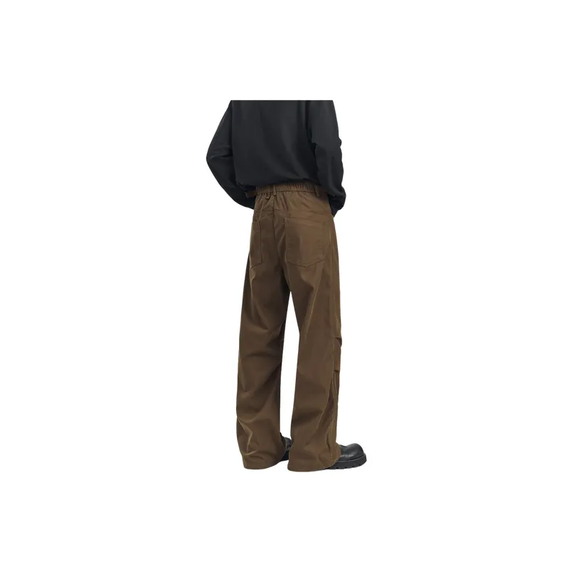 Simple Long Cotton Blended Fabric Cargo Pants-5
