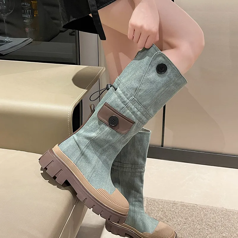 Retro Funky Knee High Boots-1