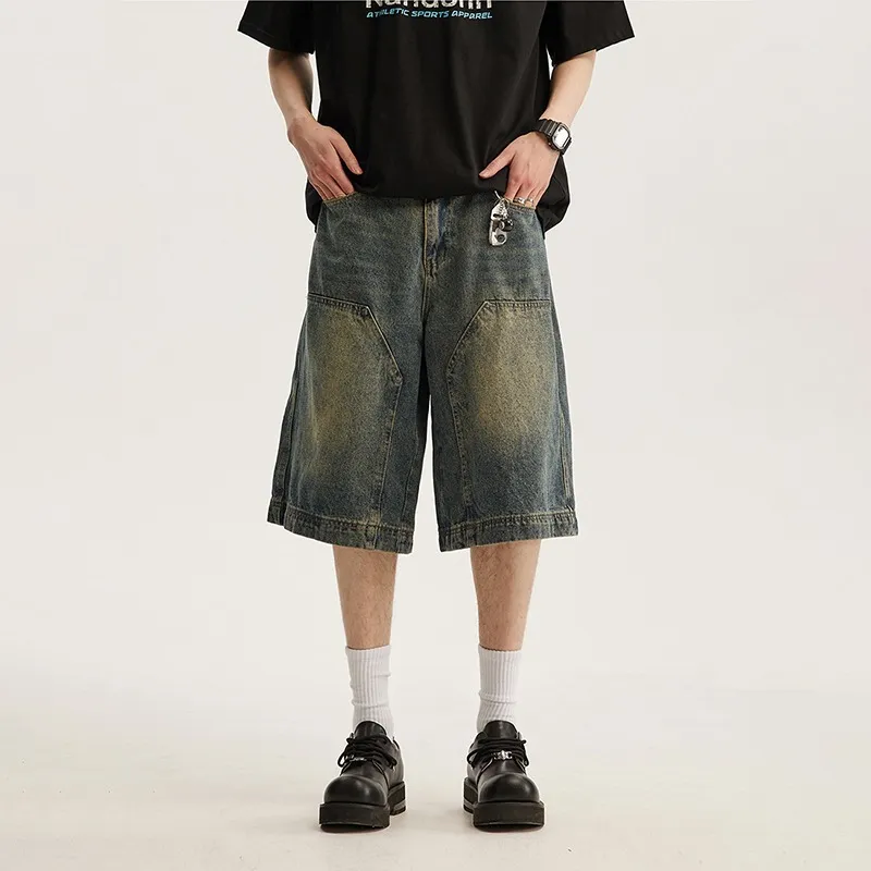 Trendy Washed Denim Shorts-2