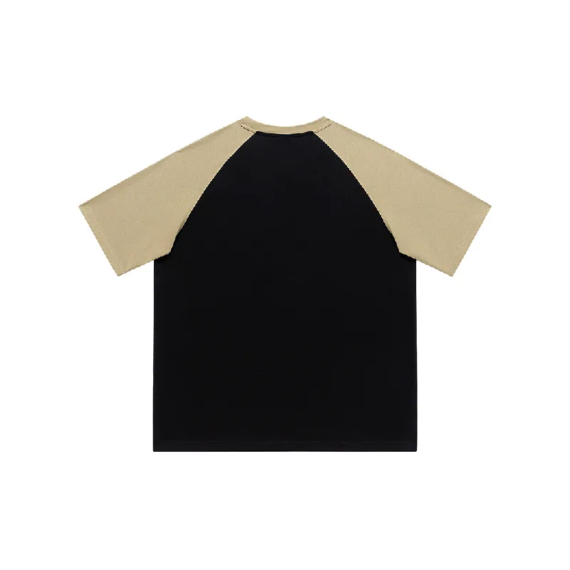 Trendy Contrast Color 100% Cotton T Shirt-3