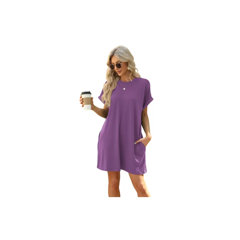 Casual Loose Viscose Dress Women-6