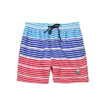 Casual Striped Peachskin Sports Shorts