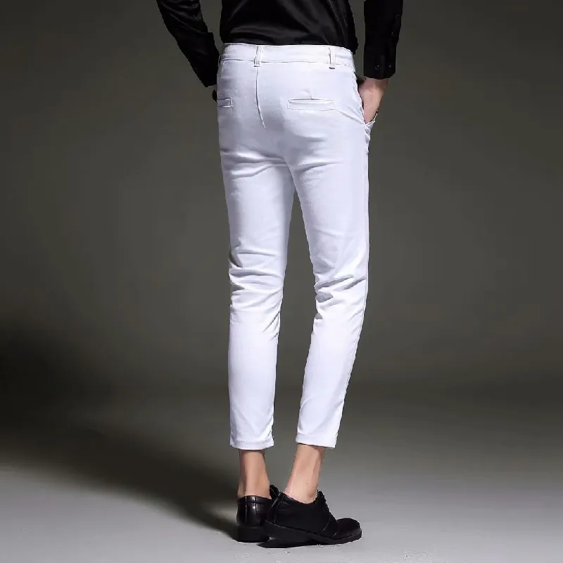 Fashionable Plain Polyester Suit Trousers-1