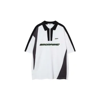 Retro Trendy Loose Letter Polo Shirt