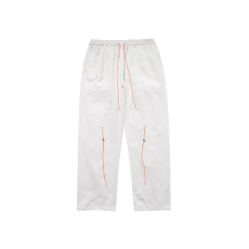 Loose Drawstring Reflective Solid Color Casual Pants