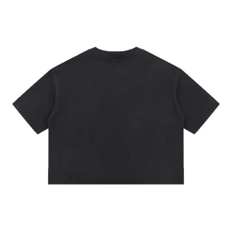 Retro Plain Combed Cotton T Shirt-5