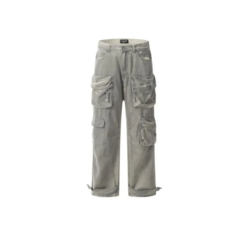 Lace Up Casual Multi Pocket Pants-0