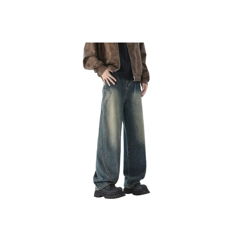 Fashionable Loose Straight Leg Jeans-8