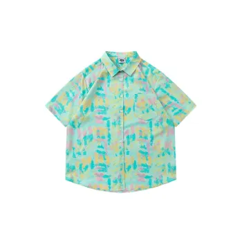 Casual Short Sleeved Loose Thin Lapel Shirt