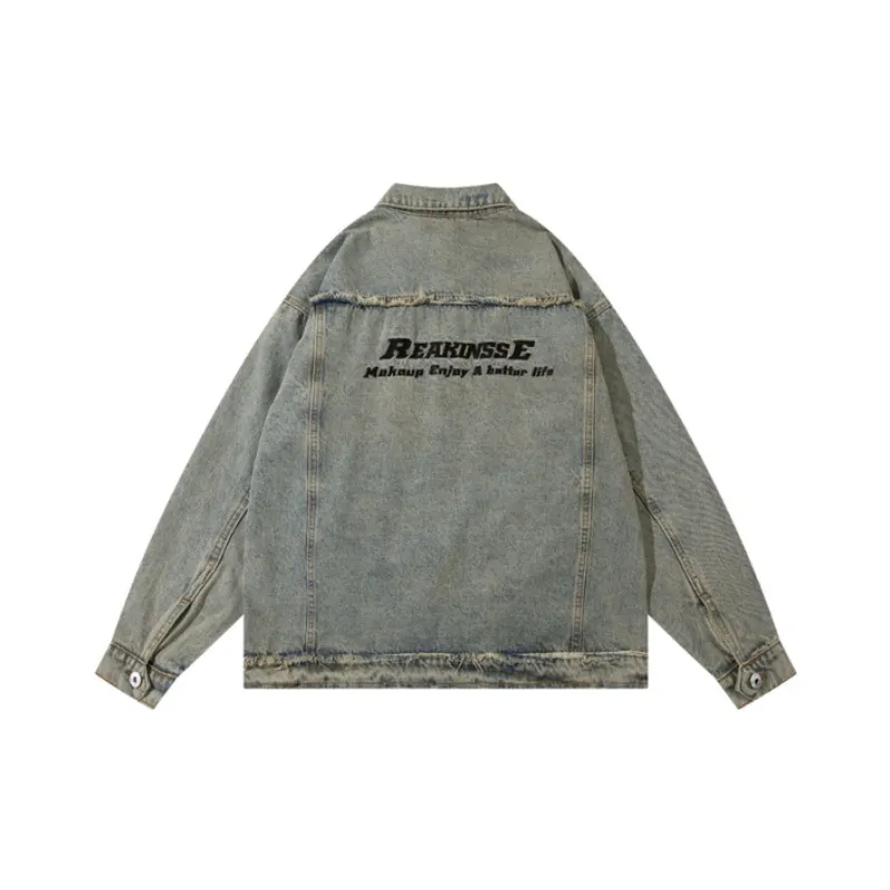 Original Design Denim Simple Loose Jacket-5