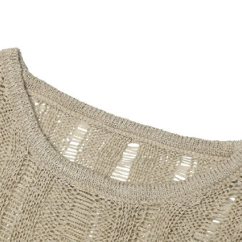 Casual Ripped Sweater Women-2