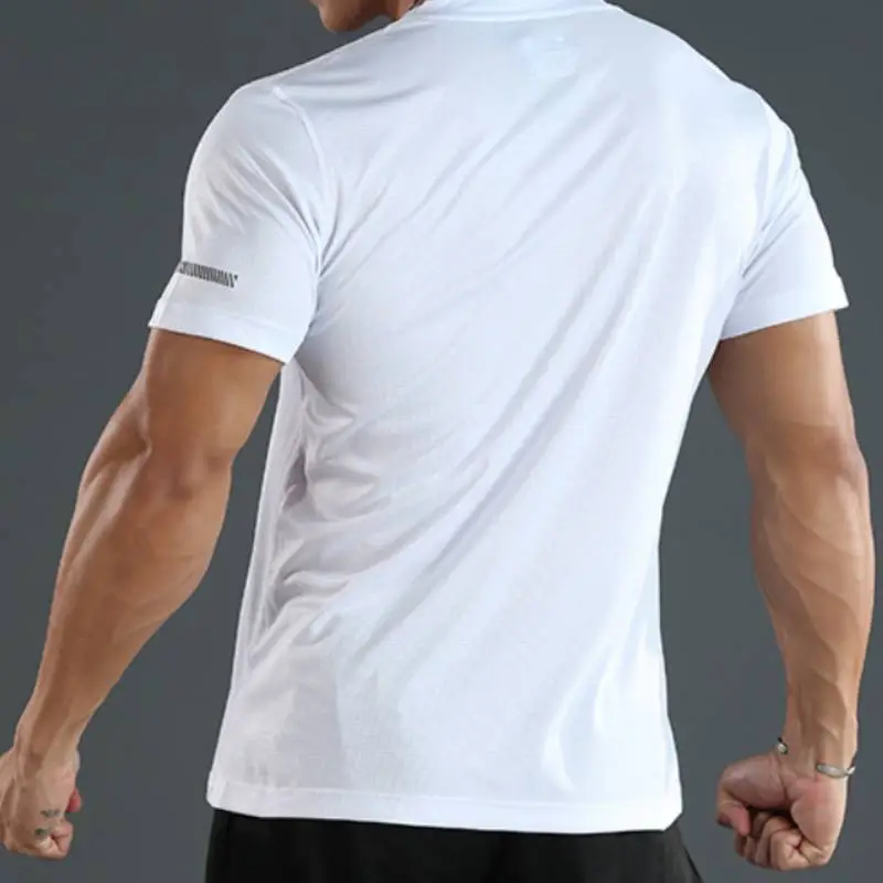 Simple Plain Blended Synthetic Fabrics T Shirt-5