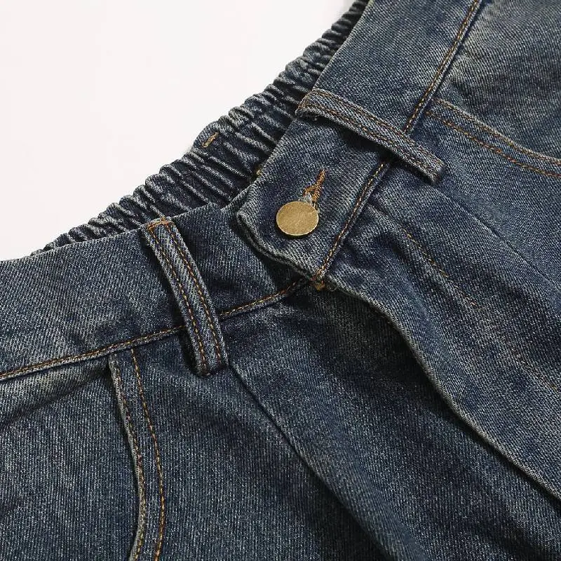 Fashionable Embroidered Denim Shorts-4