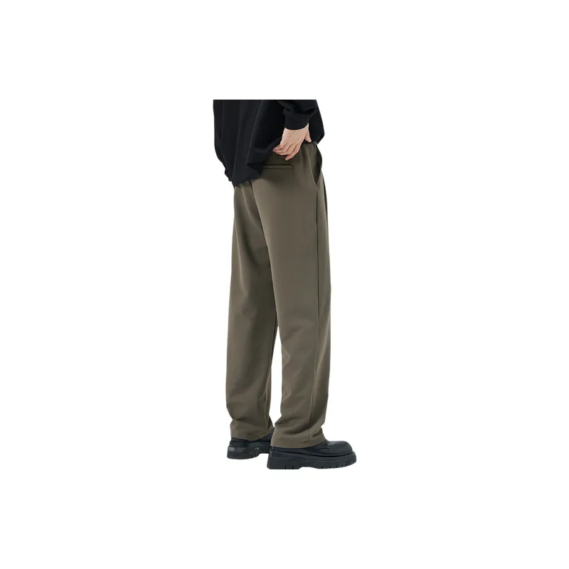Casual Straight Leg Blended Synthetic Fabrics Suit Trousers-6