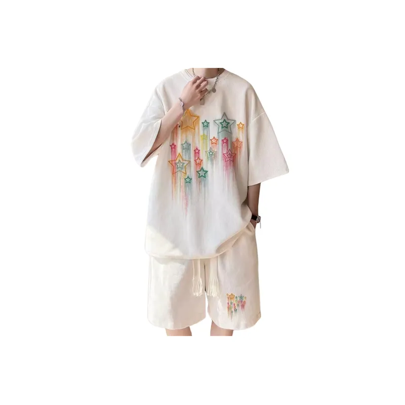 Graffiti Shorts and T Shirt Casual Two Piece Suit-2