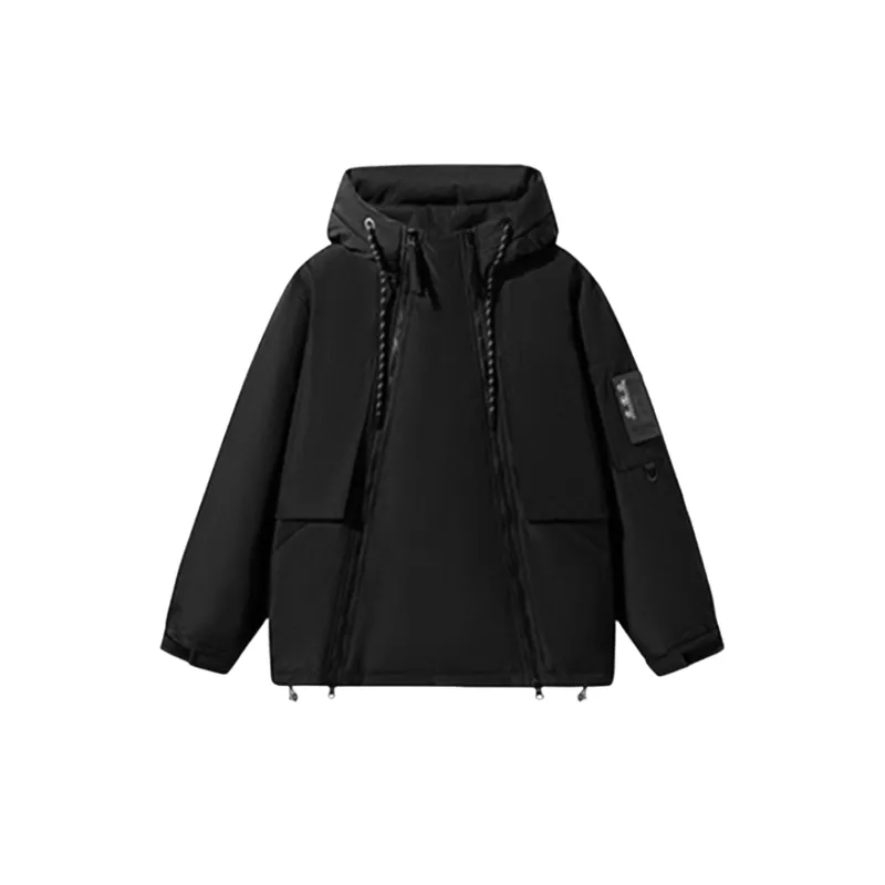 Double Zipper Hooded Down Jacket-3