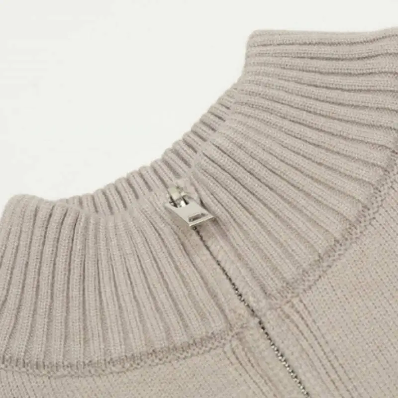 Trendy Zipper Blended Synthetic Fabrics Sweater-6