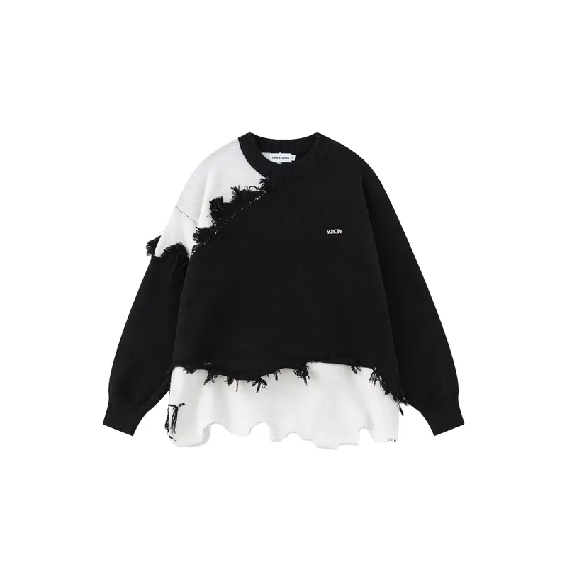 Retro Tassel Irregular Sweater-3