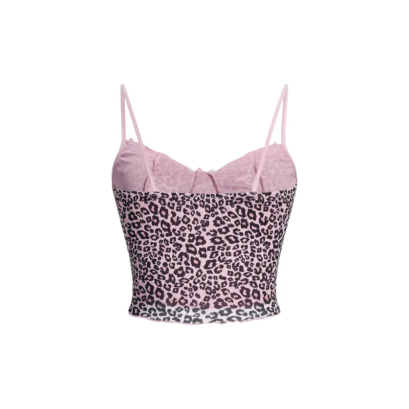 Funky Leopard Print Polyester Vest Women-1