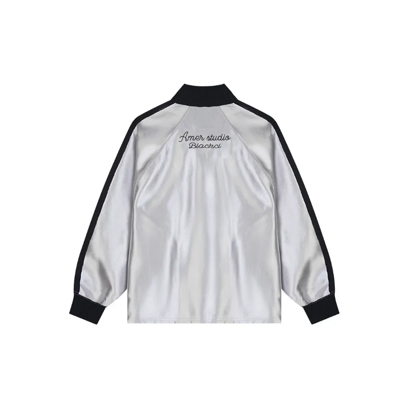 Retro Letter Loose Polo Shirt-1