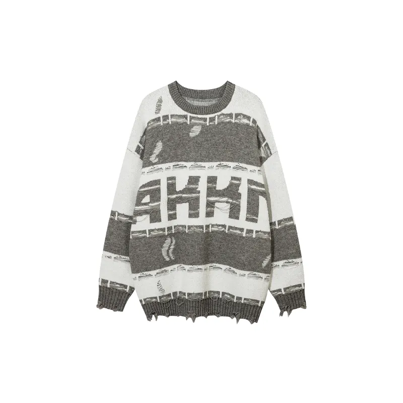 Retro Ripped Polar Fleece Sweater-0