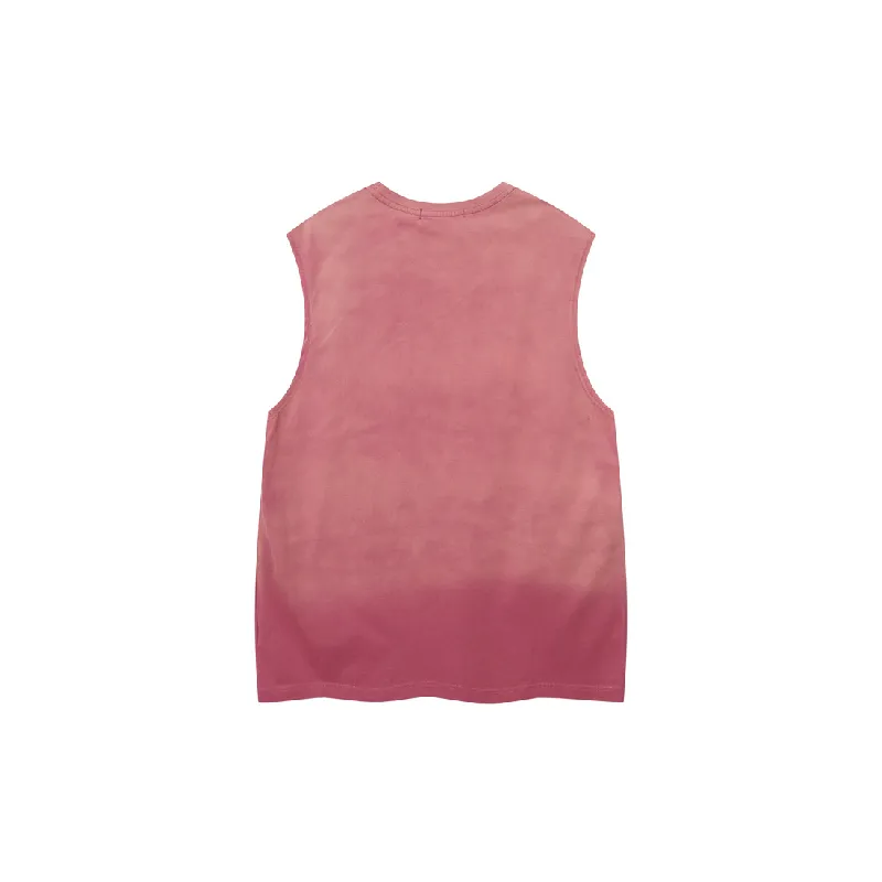 Retro Letter Cotton Blended Fabric Vest-5