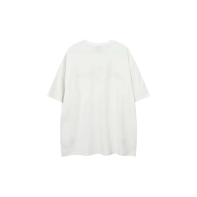 Retro Loose Cotton Blended Fabric T Shirt-1