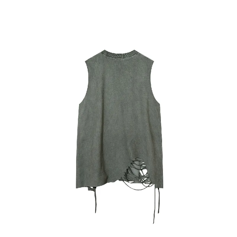 Retro Plain Cotton Vest-1