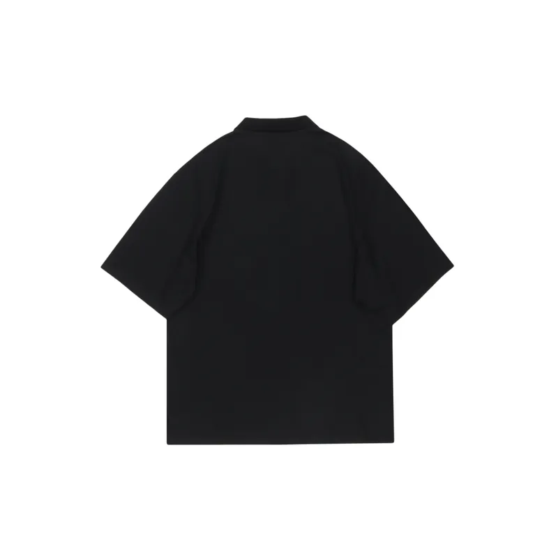 Loose Retro Letter Polo Shirt-3