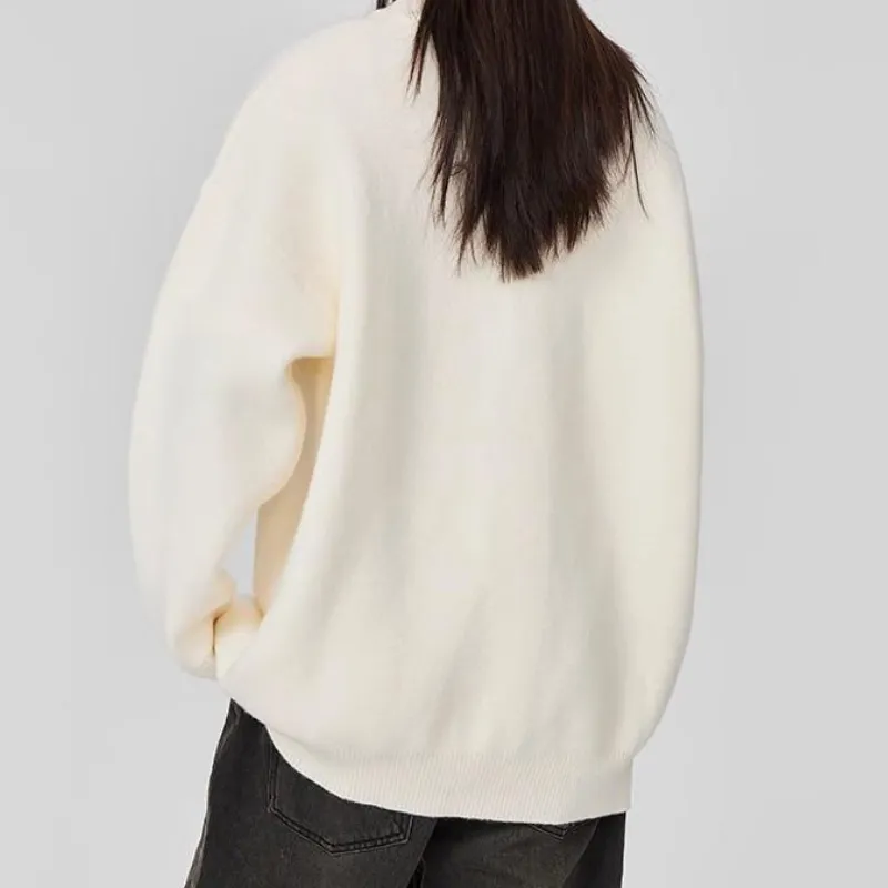 Fashionable Plain Polyester Sweater-13