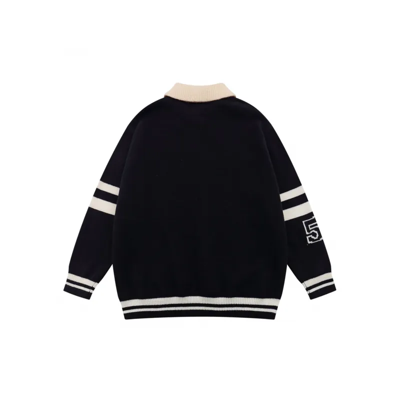 Retro Letter Loose Casual Knitwear-1