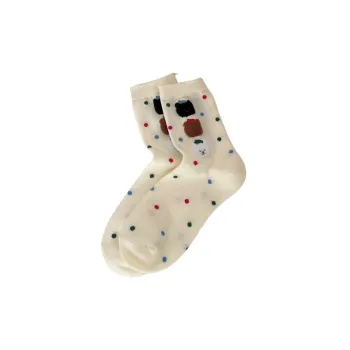 Retro Cute Cotton Mid Calf Sock