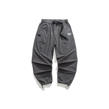 Solid Color Letter Printed Casual Retro Foot Drawstring Pants