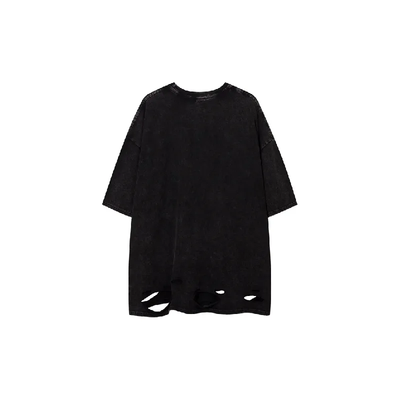 Street Loose Cotton Blended Fabric T Shirt-1